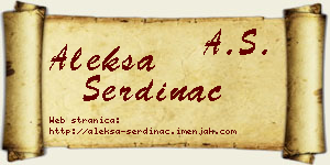 Aleksa Serdinac vizit kartica